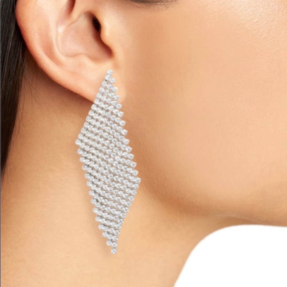 Silver long earrings